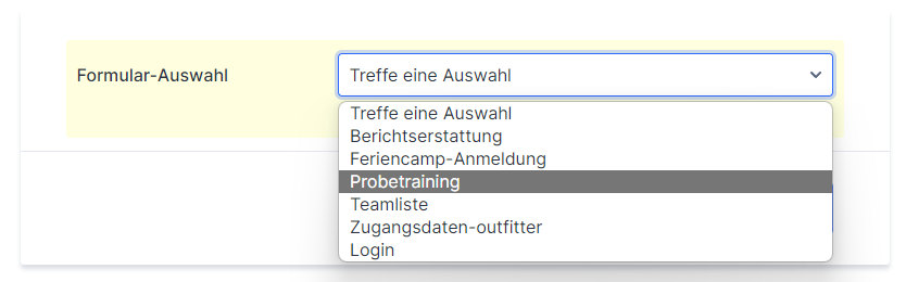 Link zum Formular Probetraining