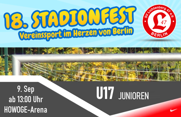 18. Stadionfest am 9. Sep ab 13:00 Uhr in der HOWOGE-Arena