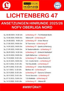 Lichtenbergs Ansetzungen in der neuen Spielzeit bis zum Jahresende.